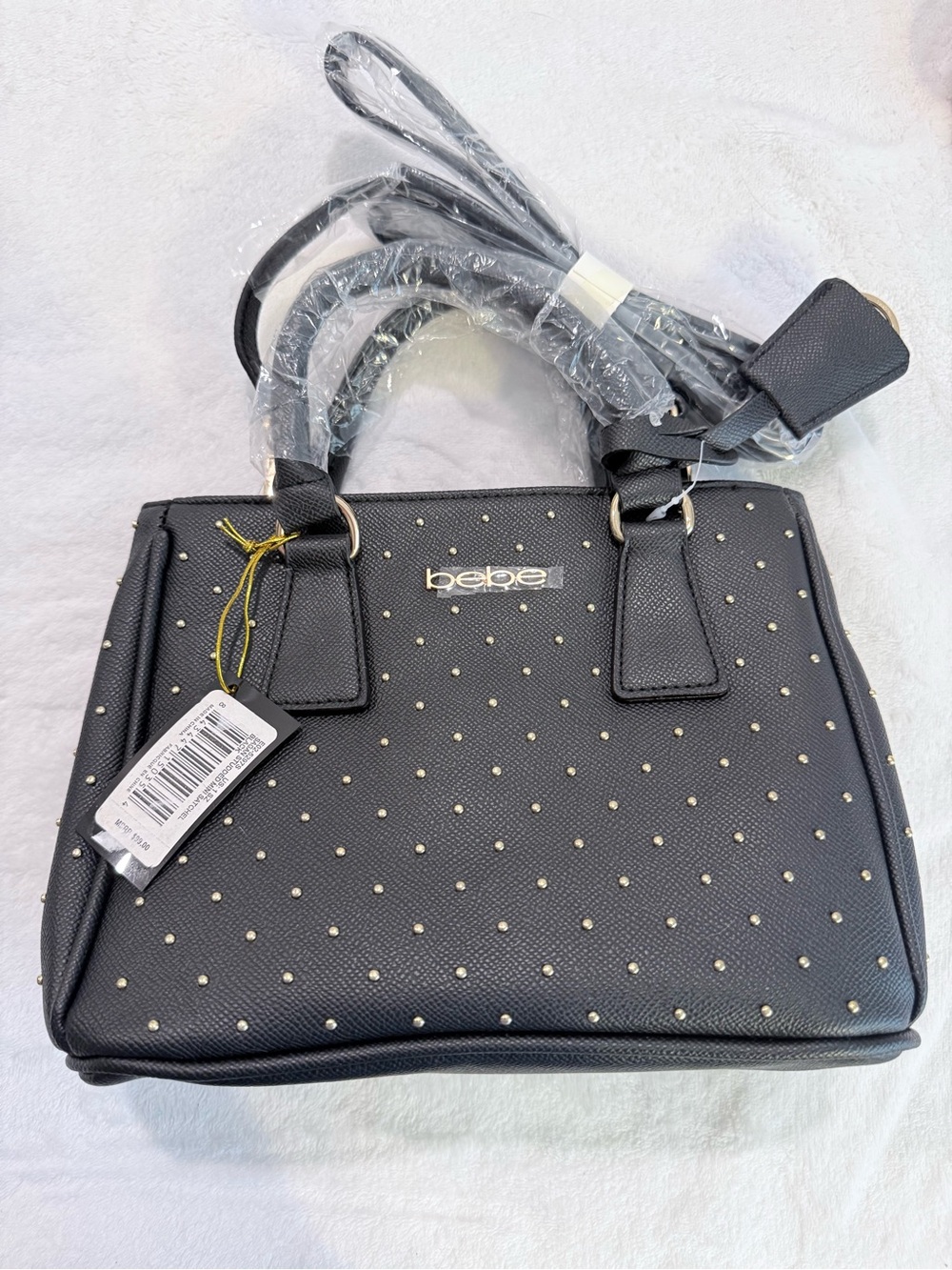 bebe Black Studded Mini Satchel